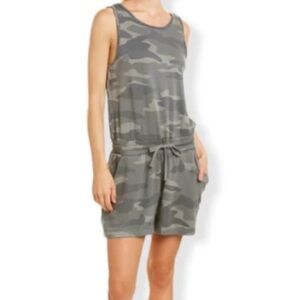 Splendid Camouflage Sleeveless Shorts Jumper